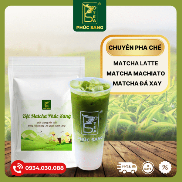 Bột Matcha trà xanh Phúc Sang (Matcha Nhật chính hãng) 500g - Ảnh 2