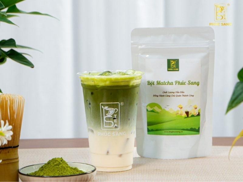 Pha matcha sữa dừa đúng chuẩn, thơm béo với bột matcha Phúc Sang Pha matcha sữa dừa đúng chuẩn, thơm béo với bột matcha Phúc Sang