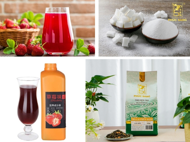 Nguyên liệu để làm trà dâu siêu ngon, chuẩn vị Nguyên liệu để làm trà dâu siêu ngon, chuẩn vị