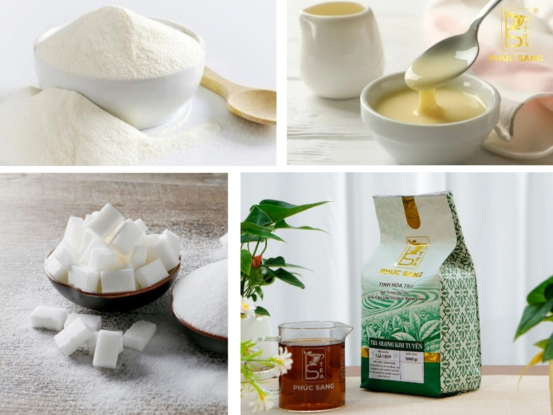 Nguyên liệu làm trà sữa ô long trân châu chuẩn vị