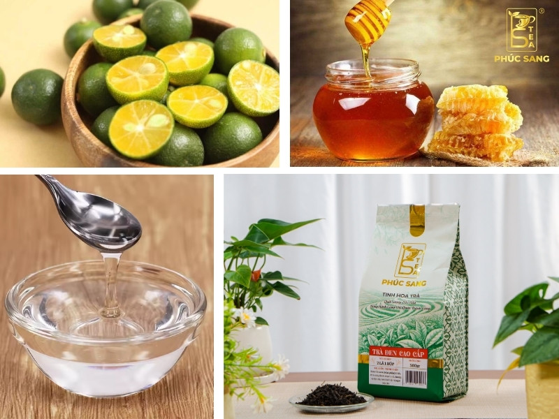 Nguyên liệu cần chuẩn bị để pha hồng trà tắc chuẩn vị Nguyên liệu cần chuẩn bị để pha hồng trà tắc chuẩn vị