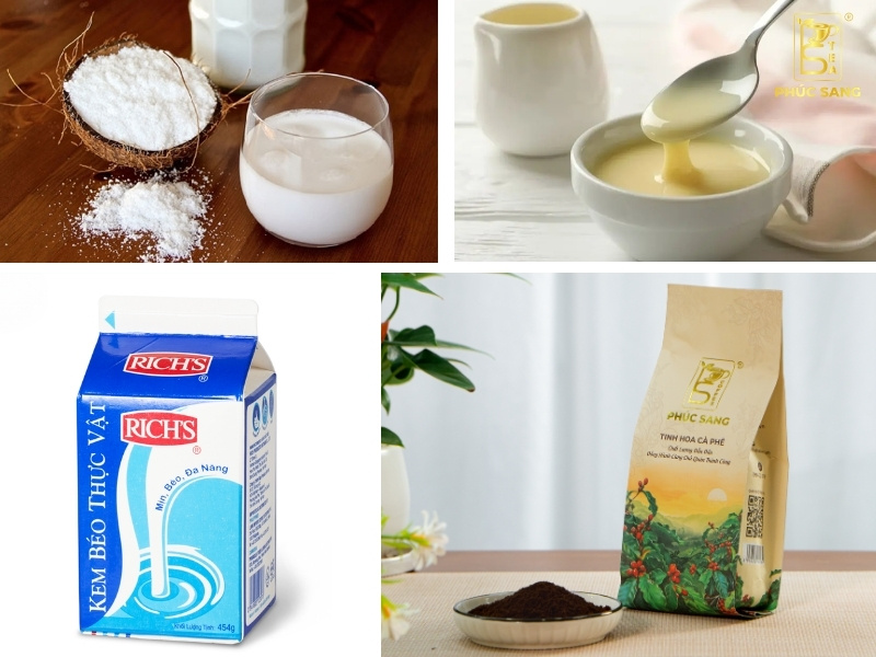 Nguyên liệu làm cà phê cốt dừa đá xay chuẩn vị Nguyên liệu làm cà phê cốt dừa đá xay chuẩn vị