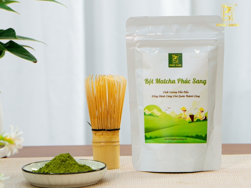 Pha matcha kem muối đậm đà, chuẩn vị với bột matcha Trà Phúc Sang. Pha matcha kem muối đậm đà, chuẩn vị với bột matcha Trà Phúc Sang.
