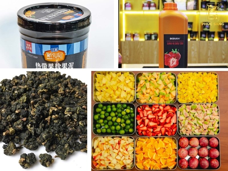 Nguyên liệu để trà trái cây nhiệt đới tươi ngon Nguyên liệu để trà trái cây nhiệt đới tươi ngon