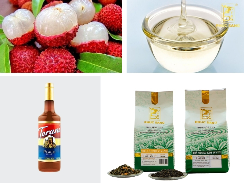 Nguyên liệu để làm trà sữa vải thơm ngon Nguyên liệu để làm trà sữa vải thơm ngon