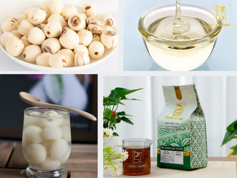 Nguyên liệu để làm trà long nhãn hạt sen thơm ngon