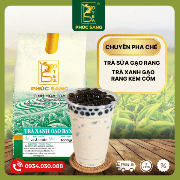 Trà Xanh Gạo Rang Phúc Sang 1kg - Ảnh 2