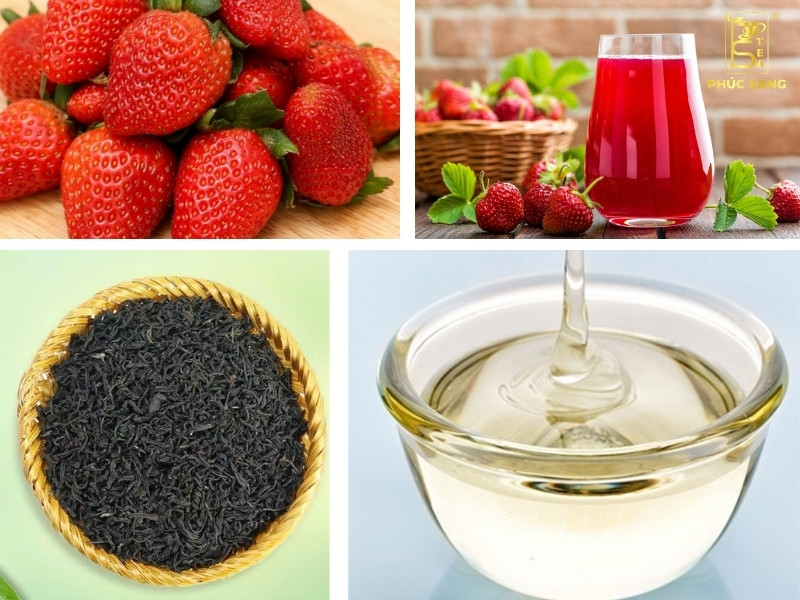 Nguyên liệu pha chế trà dâu kem cheese Nguyên liệu pha chế trà dâu kem cheese