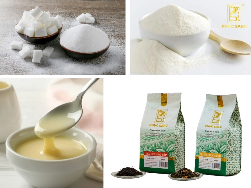 Nguyên liệu làm lục trà sữa