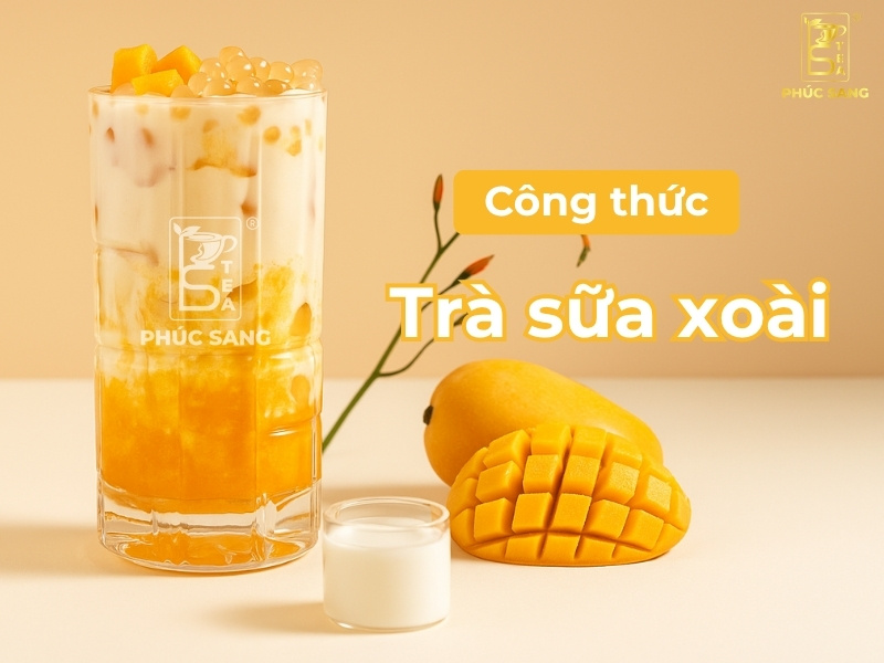 Cách làm trà sữa xoài thơm béo, mát lạnh chuẩn vị quán