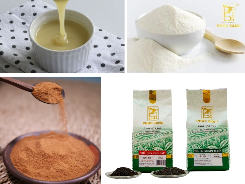 Nguyên liệu cần chuẩn bị pha chế trà sữa milo thơm béo