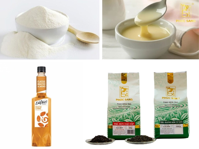 Nguyên liệu pha chế trà sữa hạnh nhân