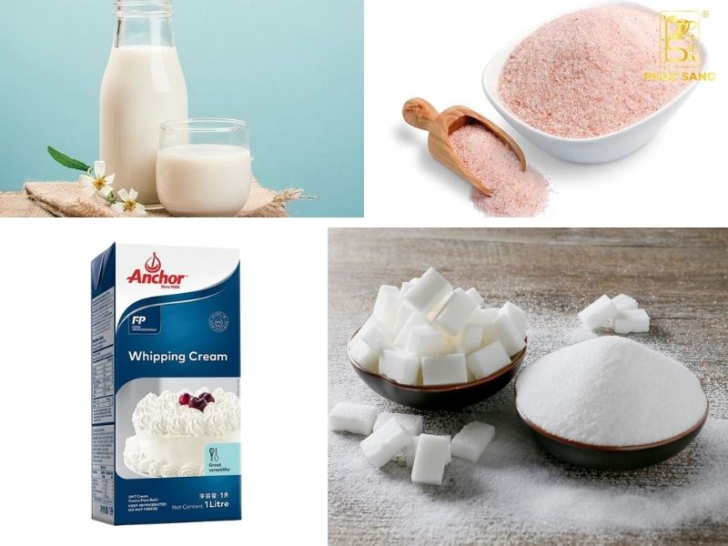 Nguyên liệu làm kem muối từ whipping cream