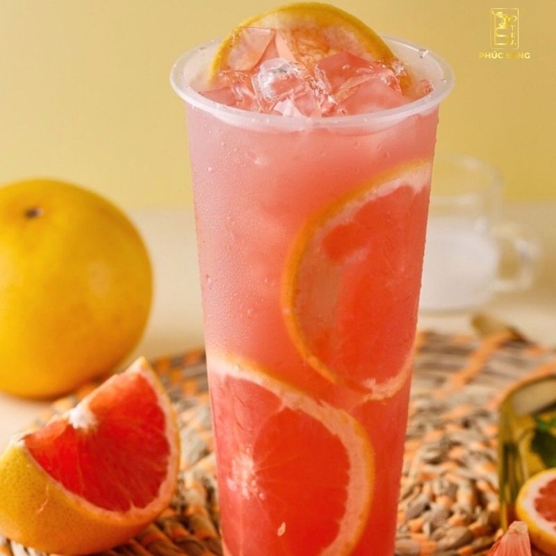 Công thức trà bưởi hồng chua ngọt hài hòa