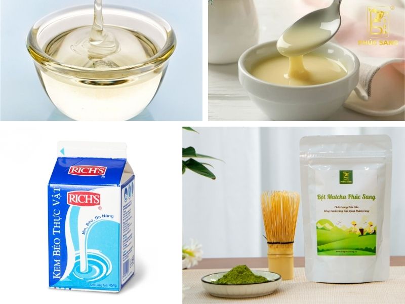 Nguyên liệu matcha trân châu đường đen