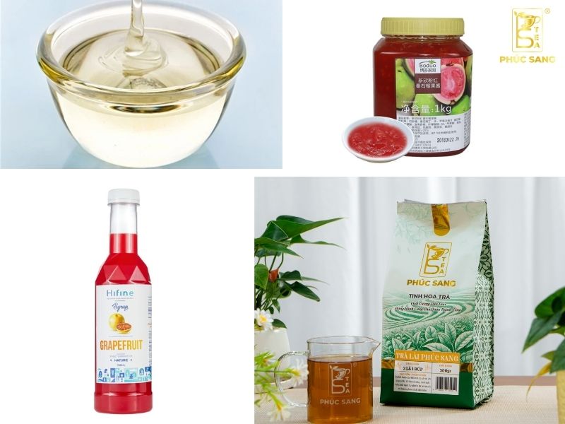 Nguyên liệu pha chế trà bưởi hồng