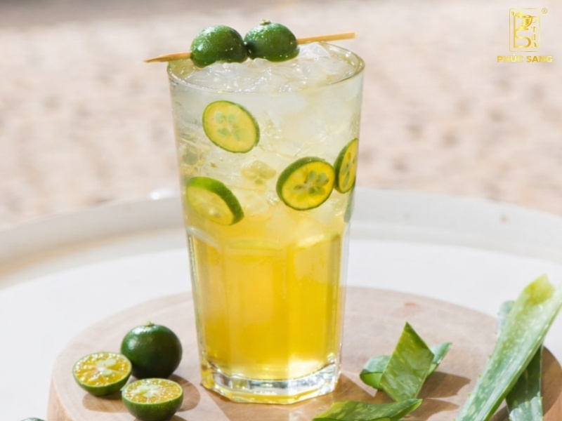 Cách pha trà tắc nha đam chua ngọt chuẩn vị quán