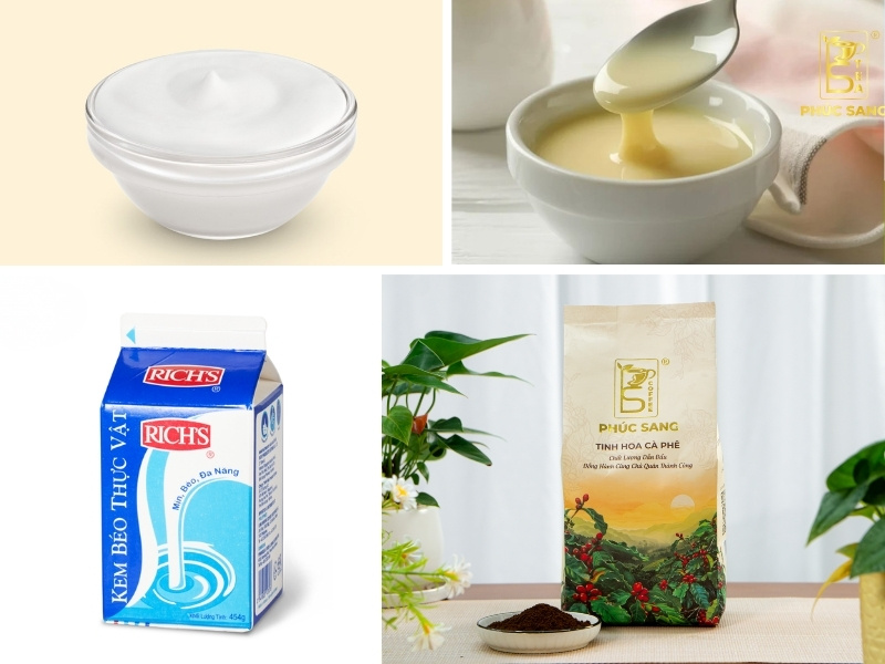 Nguyên liệu làm cà phê muối chuẩn vị