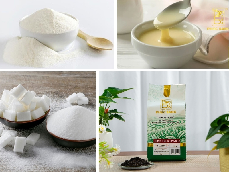 Nguyên liệu làm hồng trà sữa