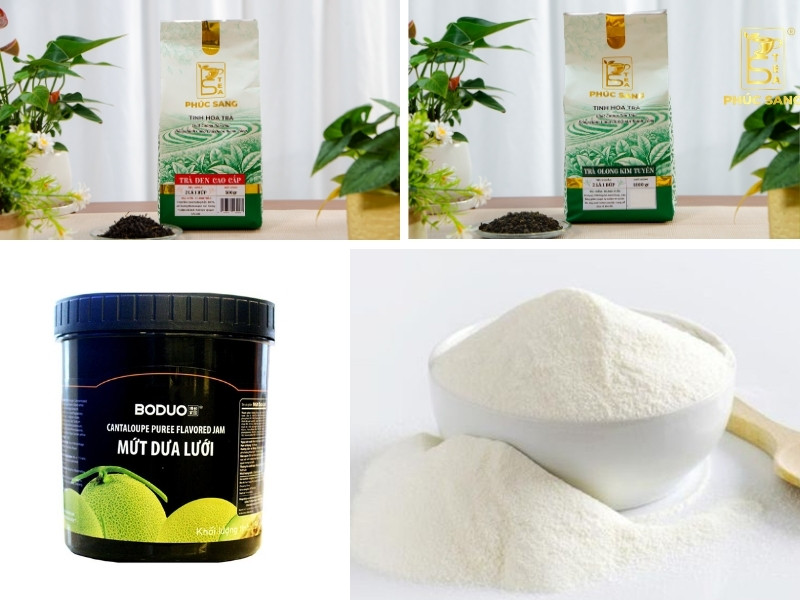 Nguyên liệu làm trà sữa dưa lưới chuẩn vị kinh doanh