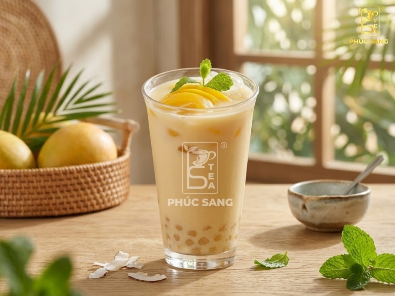 Cách làm trà sữa trái cây vị đào Cách làm trà sữa trái cây vị đào