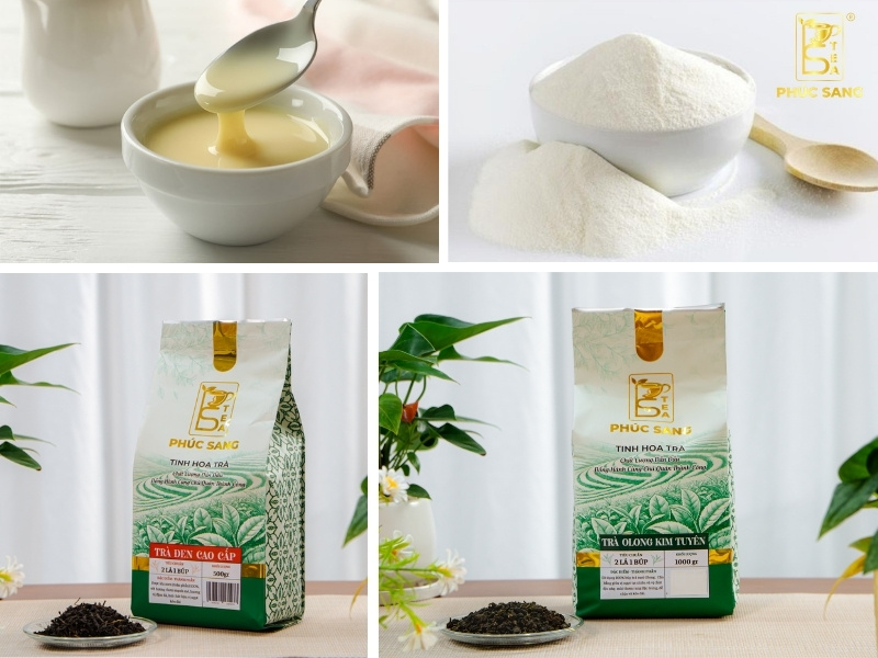 Nguyên liệu để làm cốt trà sữa olong mix vị Nguyên liệu để làm cốt trà sữa olong mix vị