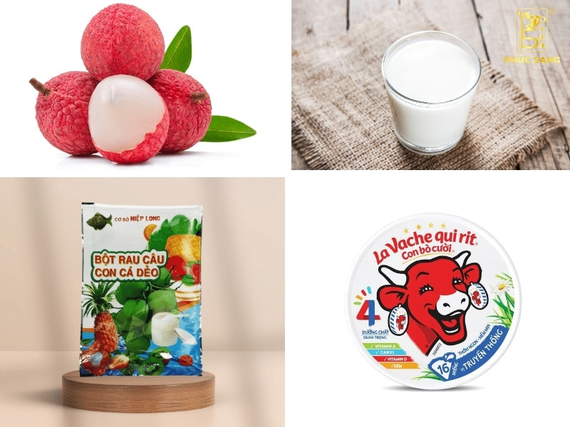Nguyên liệu để làm khúc bạch vải truyền thống Nguyên liệu để làm khúc bạch vải truyền thống