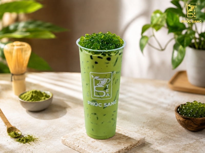 Cách pha trà sữa ô long matcha chuẩn vị, hút khách