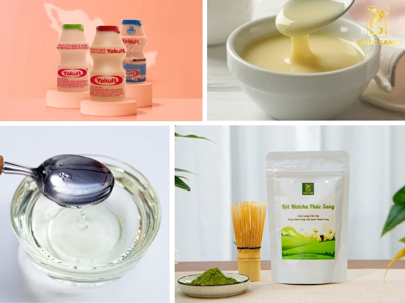Nguyên liệu làm matcha latte yakult Nguyên liệu làm matcha latte yakult