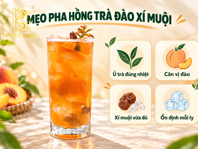 Một số mẹo pha hồng trà đào xí muội ngon Một số mẹo pha hồng trà đào xí muội ngon