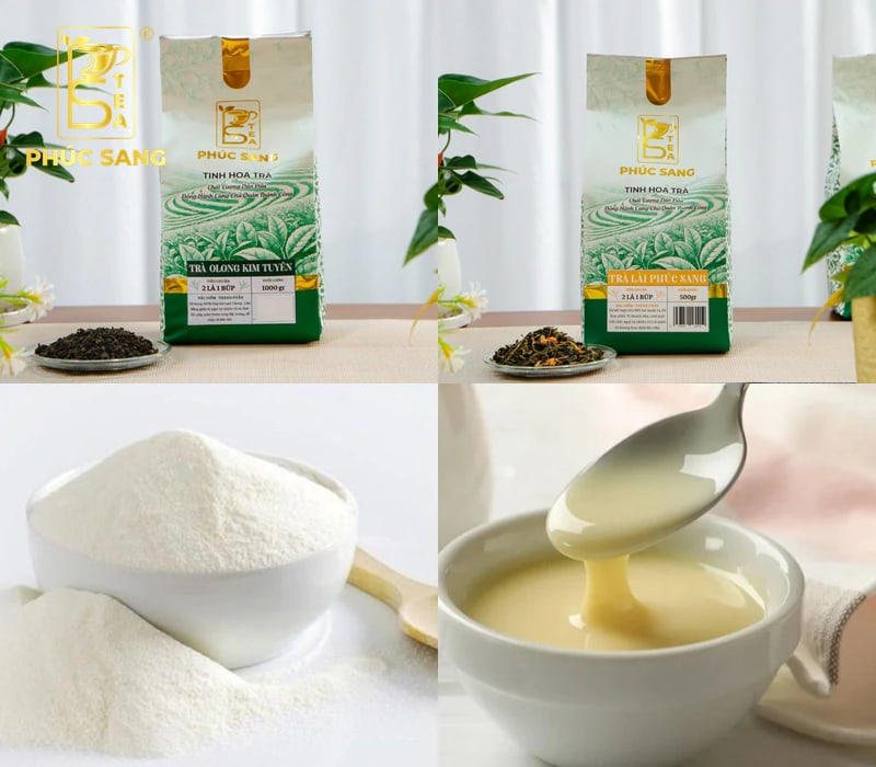 Nguyên liệu để làm trà sữa cốm dẻo Nguyên liệu để làm trà sữa cốm dẻo