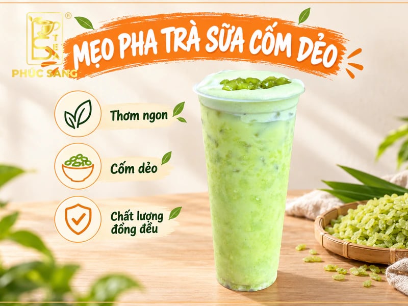 Một số mẹo pha trà sữa cốm dẻo ngon Một số mẹo pha trà sữa cốm dẻo ngon